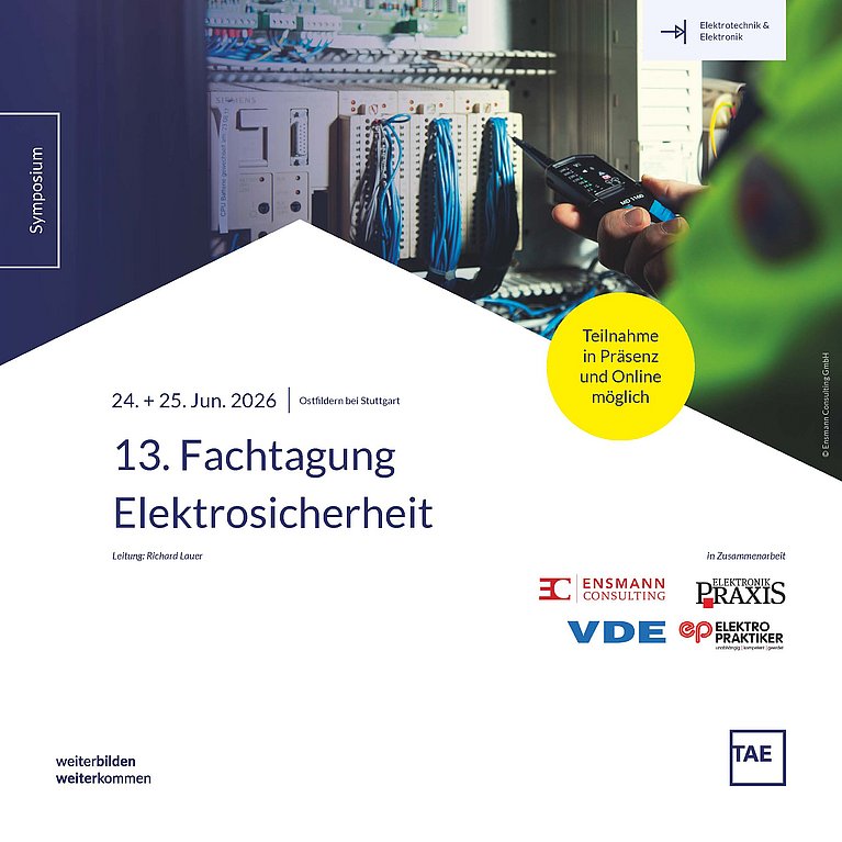 TAE Fachtagung Elektrosicherheit Programm Cover