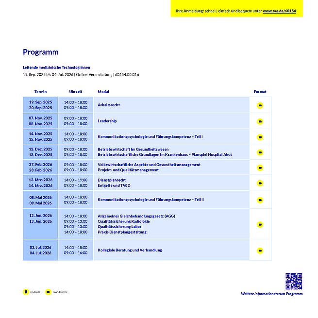 Programm_Leitende medizinische Technologinnen und Technologen